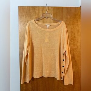 EILEEN FISHER Organic Linen Knit Pullover Sweater Top Bateau Neck NWT Size XL